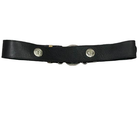 Authentic Versus Gianni Versace Women’s Black/Gold Leather Belt Vintage SZ 75/30 - Picture 8 of 10